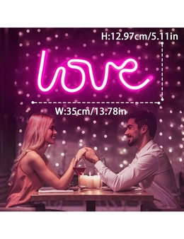 Love Neon Signs LED Light Wall Decor Battery USB Powered Pink Wedding Bedroom Party Mother's Day