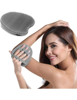 Soft Silicone Body Brush, Body Wash Glove Exfoliating Skin SPA Massage Scrubber Cleanser Facial Cleaning Gray