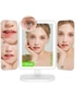 Rechargeable Trifold Makeup Mirror, 74 LED Lights, 1X/3X/5X/10X Magnifying, Cordless Lighted, 90°and 180° Free Rotation, hi-res