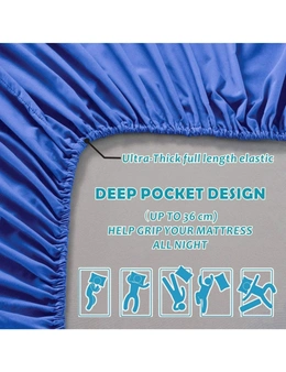 Fitted Sheet Super King Size Premium Microfiber, Ultra-Soft, Wrinkle Free, Fits Mattress Deep Pocket up to 36cm