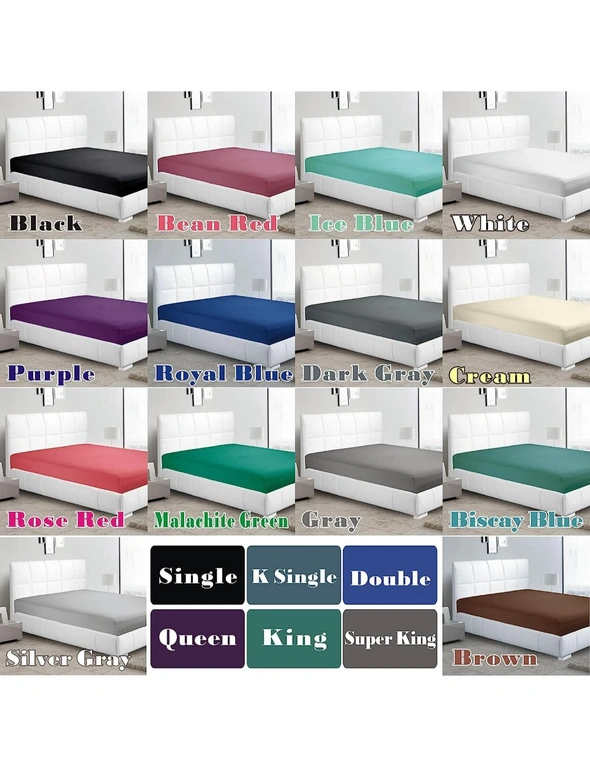 Queen Size Fitted Sheet 2000 TC Soft Luxury Bed Sheets, Fits Mattress Deep Pocket up to 35cm, hi-res image number null
