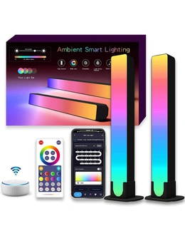 Wireless RGBICWW Ambient Lighting - Enhance Your Gaming Experience and TV Backlighting with 2-Pack 24cm Smart LED Light Bars, Compatible with Voice Assistants
