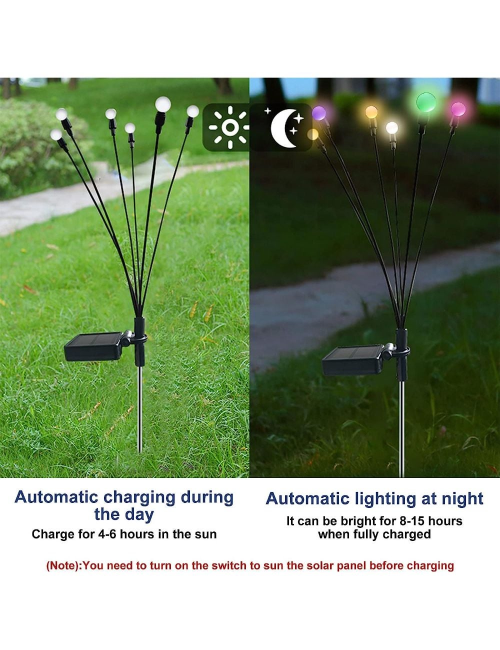 Solar Firefly Lights Outdoor, Waterproof Starburst Swaying Garden ...