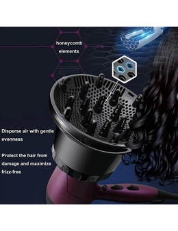 Universal Hair Diffuser, Adjustable Nozzle for Curly/Wavy Hair Styling, 3,5-6,6 cm