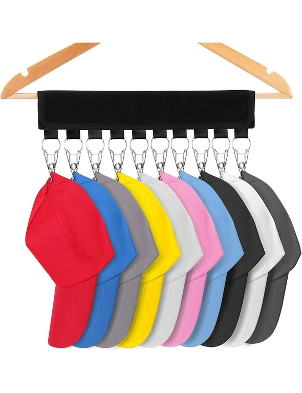Hat Organizer 10 Stainless Steel Hooks, Closet and Room Storage, Replace Hanger, Standard Size Hangers, hi-res image number null