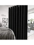 Room Divider Curtains Privacy Blackout Bedroom Partition Living Room Office Thermal Insulated Grommet Sliding Door 130 x 210 cm Black, hi-res