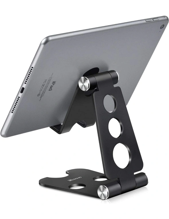 Adjustable Tablet Stand, Desktop Phone Holder, Aluminum Portable Folding Mounts, Anti-Slip Base, iPad iPhone Samsung LG, hi-res image number null