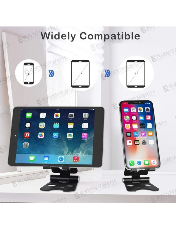 Adjustable Tablet Stand, Desktop Phone Holder, Aluminum Portable Folding Mounts, Anti-Slip Base, iPad iPhone Samsung LG, hi-res image number null