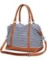 Women Travel Tote Canvas Weekender Bag, Carryon Shoulder Duffel PU Leather Purse, hi-res
