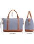 Women Travel Tote Canvas Weekender Bag, Carryon Shoulder Duffel PU Leather Purse, hi-res