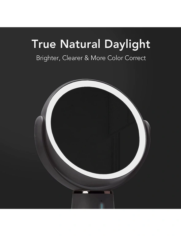 LED Lighted Magnifying Makeup Mirror 1x/10x, Rechargeable, Adjustable Brightness, Large Tabletop Vanity, hi-res image number null