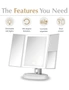 LED Vanity Makeup Mirror 5X 10X Magnification 34 Lights Touch Screen Adjustable Countertop, hi-res
