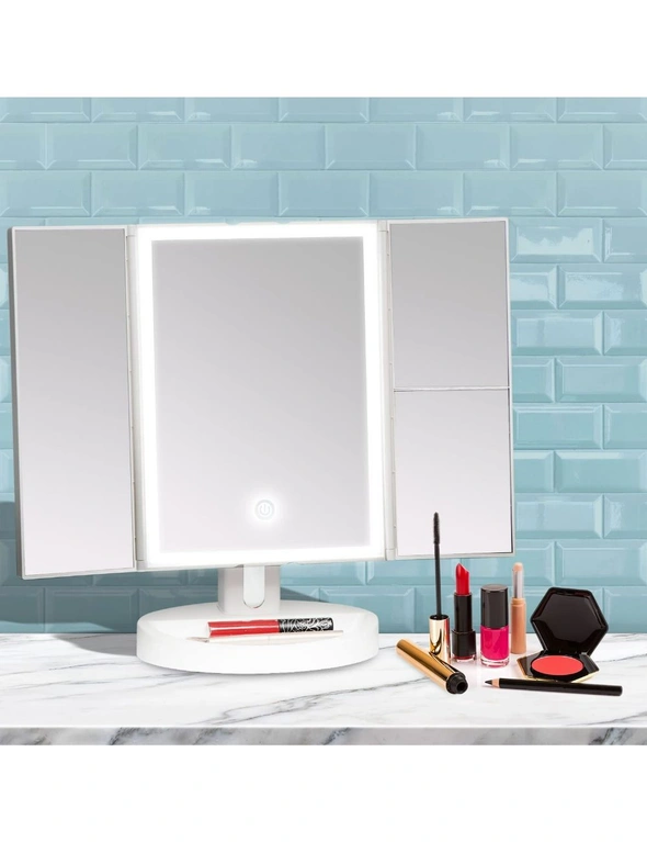 LED Vanity Makeup Mirror 5X 10X Magnification 34 Lights Touch Screen Adjustable Countertop, hi-res image number null