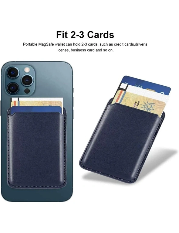 Pack Magnetic Wallet Card Holder iPhone 14 Pro/Plus/14 Pro Max/13/13 Pro/13 Pro Max/13 Mini/12/12 Pro/12 Pro Max Blue 1 Pack, hi-res image number null