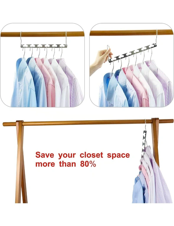 4 Pack Space Saving Hanger Magic Metal Cloth Closet Wardrobe Clothing Organizer, hi-res image number null