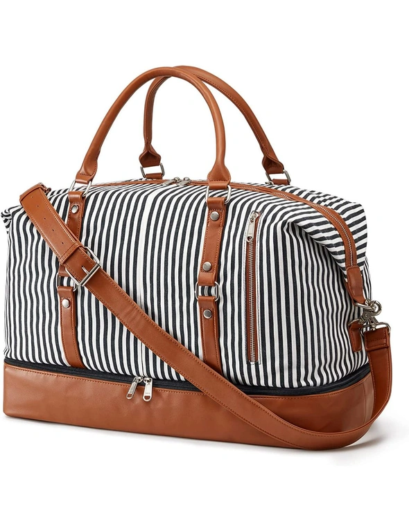 Women Travel Duffel Weekender Bag, Genuine Leather Shoulder Tote, hi-res image number null