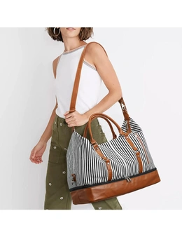 Women Travel Duffel Weekender Bag, Genuine Leather Shoulder Tote