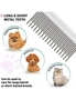 Pet Comb Long Short Stainless Steel Teeth Removing Matted Fur, Knots and Tangles, Detangler Tool Accessories Safe Gentle DIY Dog Cat Grooming, hi-res