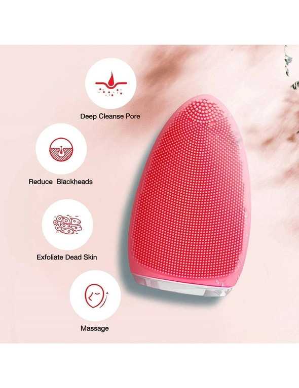 Electric Facial Cleansing Brush, Silicone Facial Brush for Exfoliation, Deep Cleansing, Face Massage, Anti Aging, hi-res image number null