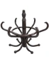 CARLA HOME Black Coat Rack with Stand Wooden Hat and 12 Hooks Hanger Walnut tree, hi-res