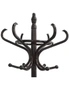CARLA HOME Black Coat Rack with Stand Wooden Hat and 12 Hooks Hanger Walnut tree, hi-res
