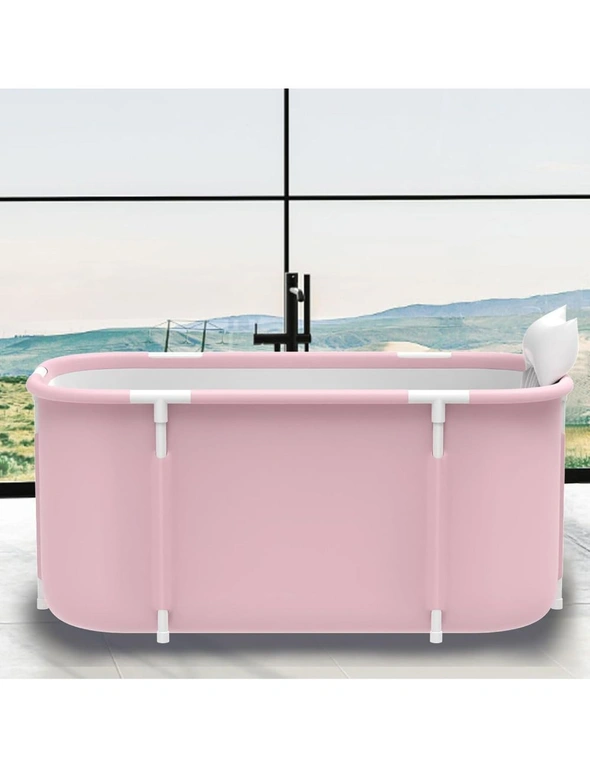Portable Foldable Soaking Bathtub SPA Tub Pink, hi-res image number null