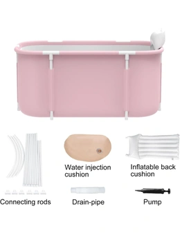 Portable Foldable Soaking Bathtub SPA Tub Pink