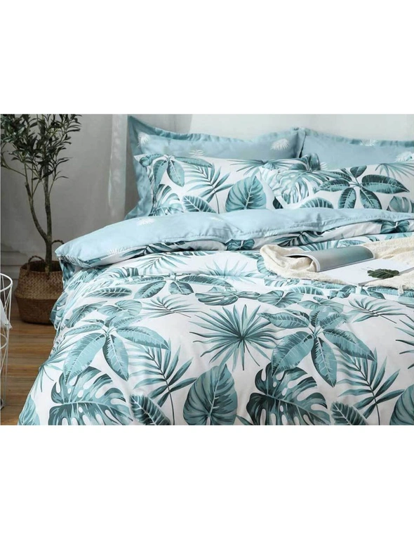Luxton Clive Green Tropical Plant Quilt Cover Set, hi-res image number null