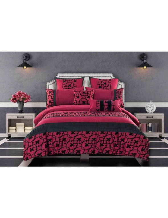 Luxton Afton Red Quilt Cover Set, hi-res image number null