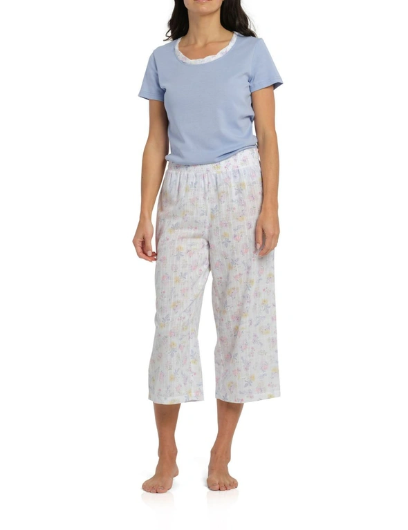 Magnolia Lounge 100% COTTON RIB Tee and SPRING MEADOW 3/4 Pant Set, hi-res image number null