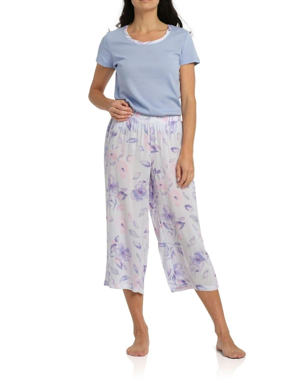 Magnolia Lounge 100% COTTON RIB Tee and SPRING MEADOW 3/4 Pant Set, hi-res image number null