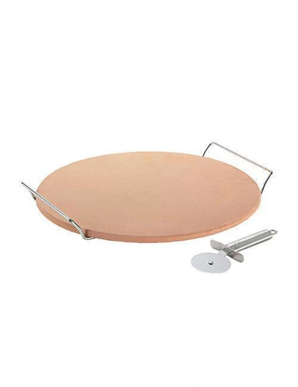 Avanti Pizza Stone W Rack/Cutter 33cm, hi-res image number null
