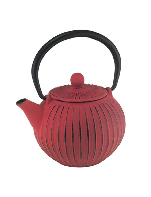 Avanti Ribbed Cast Iron Teapot 500ml Red, hi-res image number null