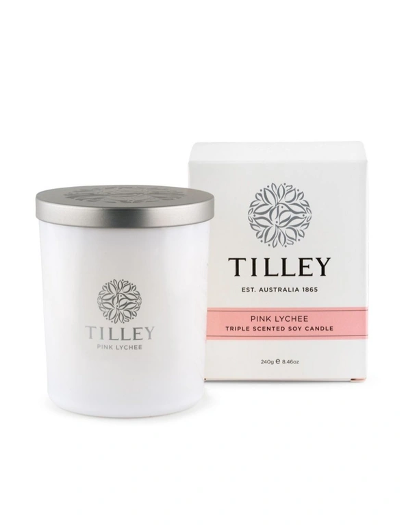 Tilley Classic White - Soy Candle 240g - Pink Lychee, hi-res image number null