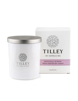 Tilley Classic White - Soy Candle 240g - Patchouli & Musk