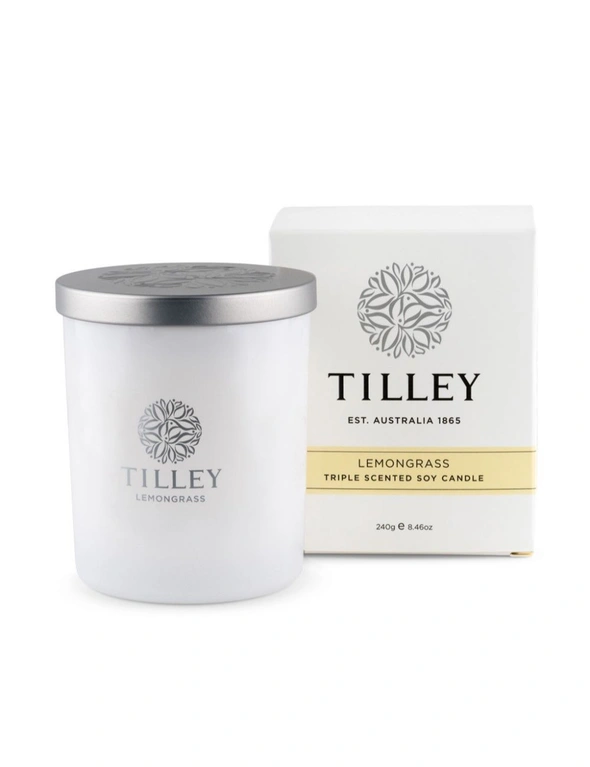 Tilley Classic White - Soy Candle 240g - Lemongrass, hi-res image number null