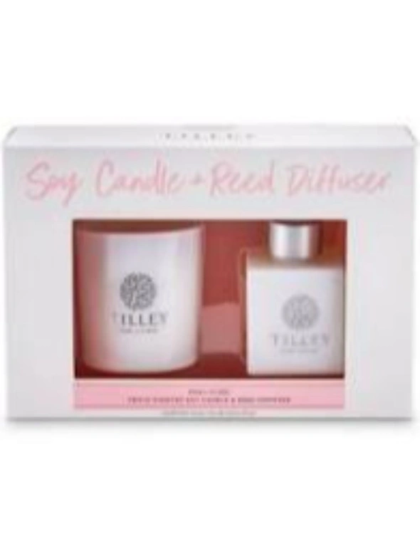 Tilley Classic White - Gift Set Diff & Candle - Pink Lychee, hi-res image number null