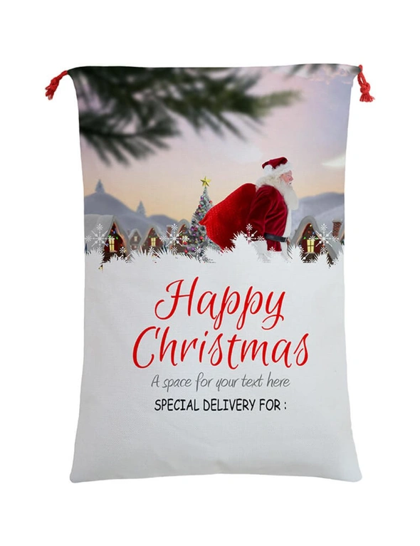 Large Christmas XMAS Hessian Santa Sack Stocking Bag Reindeer Children Gifts Bag, hi-res image number null