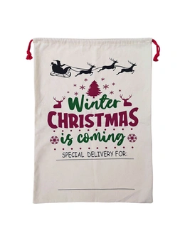 50x70cm Canvas Hessian Christmas Santa Sack Xmas Stocking Reindeer Kids Gift Bag