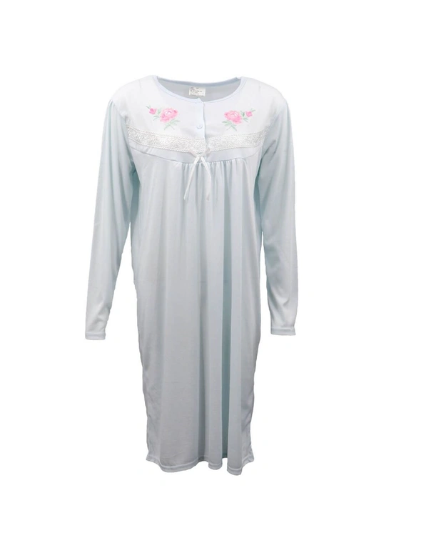 Zmart 100% Cotton Women Nightie Night Gown Pajamas Pyjamas Winter Sleepwear PJs Dress, hi-res image number null