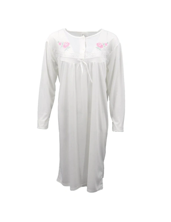 Zmart 100% Cotton Women Nightie Night Gown Pajamas Pyjamas Winter Sleepwear PJs Dress, hi-res image number null