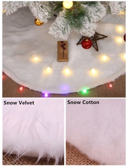 Zmart 60/78/90/122cm Christmas Snow Plush Tree Skirt Xmas Base Floor Mat Cover Decor