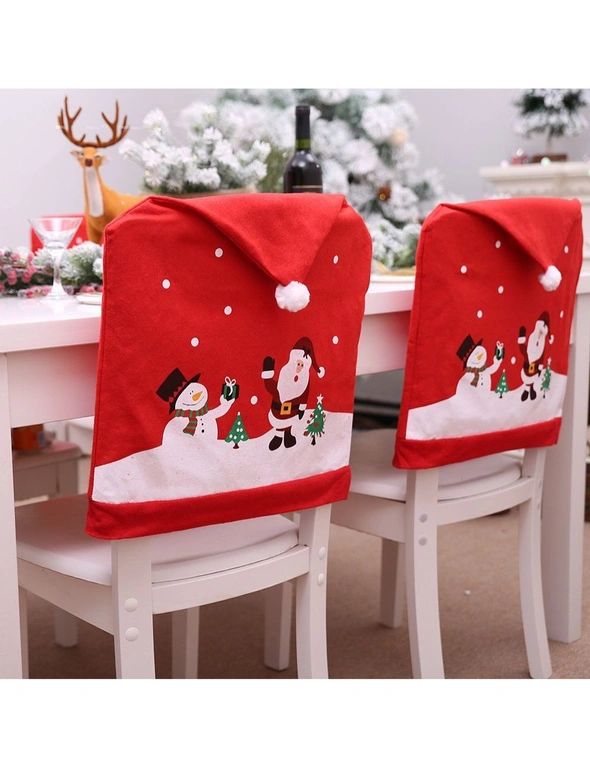 Zmart 6-10x Christmas Santa Hat Chair Covers Table Cloth Dinner Home Décor Ornaments, hi-res image number null