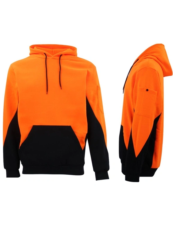 Zmart HI VIS Safety Fleece Pull Over Hoodie Jumper Jacket Workwear Kangaroo Pen Pocket, hi-res image number null