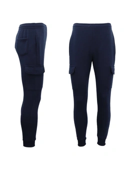 Zmart Men's Cargo Fleece Track Pants 5 Pockets Casual Trackies Trousers w Elastic Hem