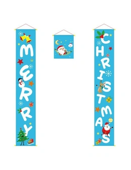Zmart 3PCS Christmas Door Banner Window Hanging Flag Home Décor Santa Deer Ornaments