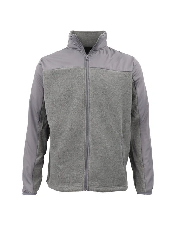 Zmart Men's Unisex Polar Fleece Zip Jumper Two Tone Sports Sweat Shirt Jacket Sweater, hi-res image number null
