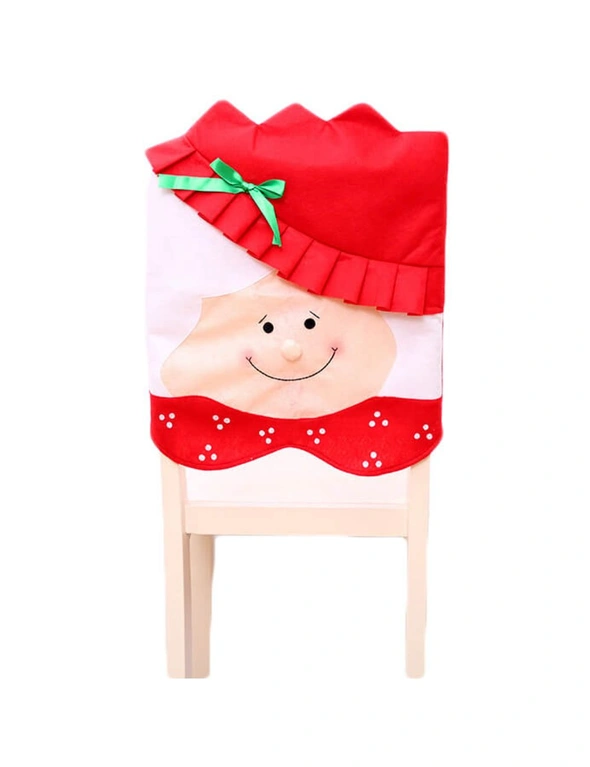 Zmart 6x Christmas Cute Lady Santa Hat Chair Covers Dinner Home Décor Ornaments Gift, hi-res image number null