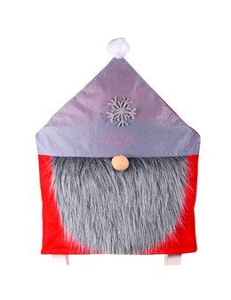 Zmart 6x Christmas Rudolph w Beard Santa Hat Chair Covers Dinner Table Décor Ornaments