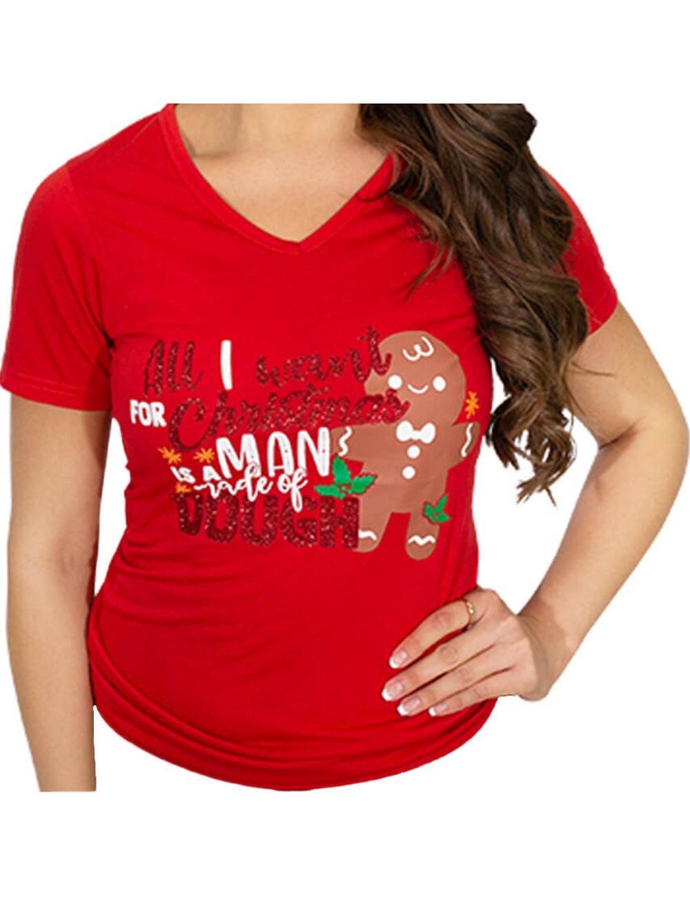 Zmart Womens 100 Cotton Christmas T Shirts Adults Ladies V